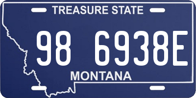 MT license plate 986938E