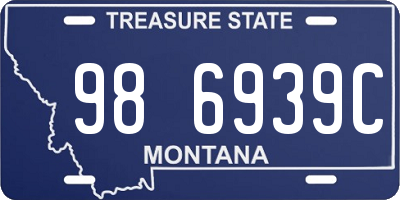 MT license plate 986939C