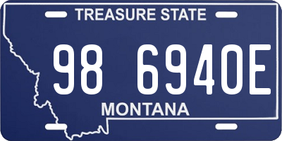 MT license plate 986940E