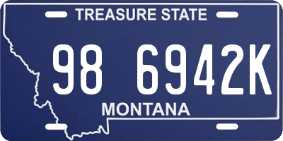 MT license plate 986942K