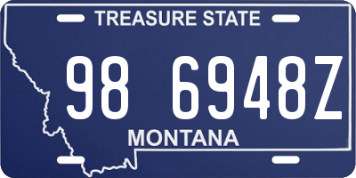 MT license plate 986948Z