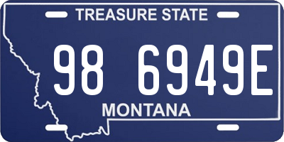 MT license plate 986949E