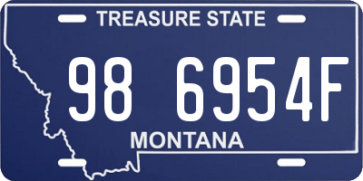 MT license plate 986954F