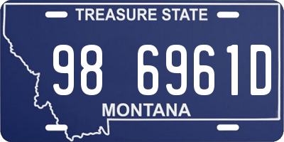 MT license plate 986961D