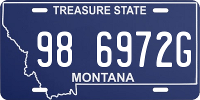 MT license plate 986972G