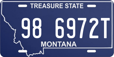 MT license plate 986972T