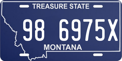MT license plate 986975X