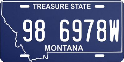 MT license plate 986978W