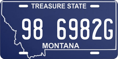 MT license plate 986982G