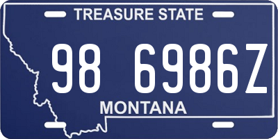 MT license plate 986986Z