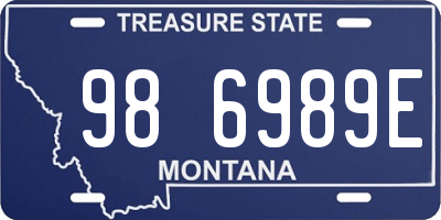 MT license plate 986989E