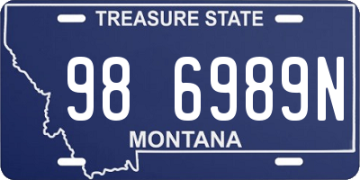 MT license plate 986989N
