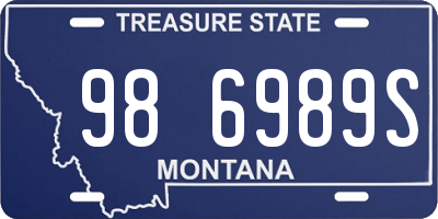 MT license plate 986989S
