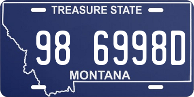 MT license plate 986998D
