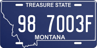 MT license plate 987003F