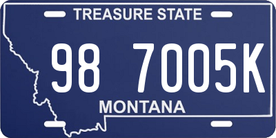 MT license plate 987005K