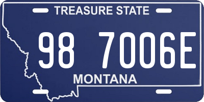 MT license plate 987006E