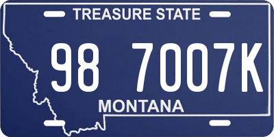 MT license plate 987007K