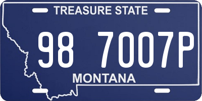 MT license plate 987007P