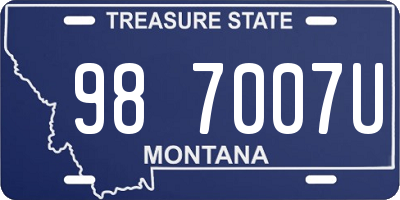 MT license plate 987007U