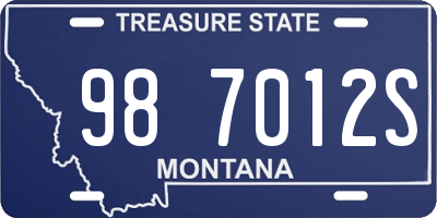 MT license plate 987012S