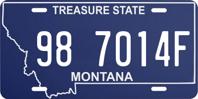 MT license plate 987014F