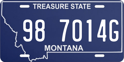 MT license plate 987014G
