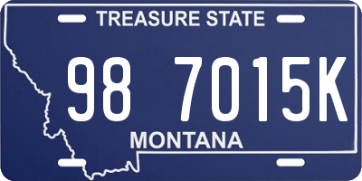MT license plate 987015K