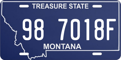 MT license plate 987018F