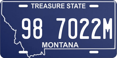 MT license plate 987022M
