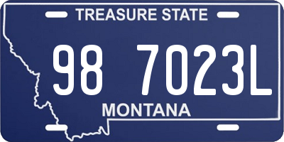 MT license plate 987023L
