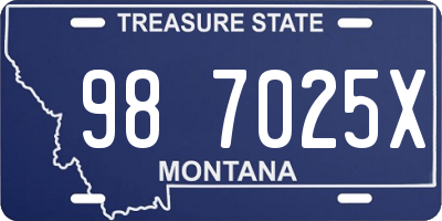 MT license plate 987025X