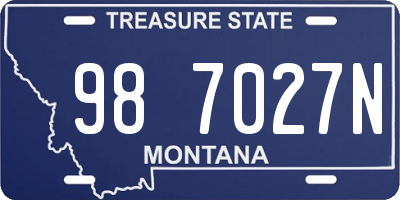 MT license plate 987027N