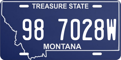 MT license plate 987028W