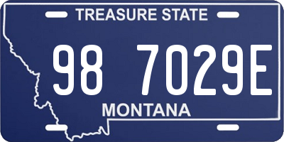 MT license plate 987029E