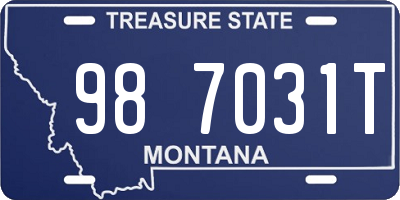 MT license plate 987031T