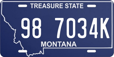 MT license plate 987034K