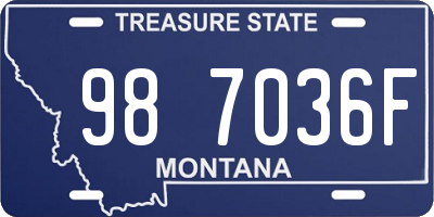 MT license plate 987036F