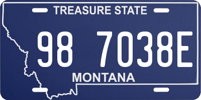 MT license plate 987038E