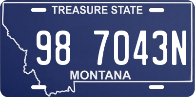 MT license plate 987043N