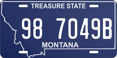 MT license plate 987049B