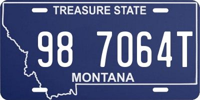 MT license plate 987064T