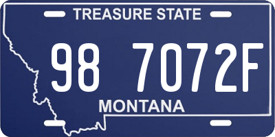 MT license plate 987072F