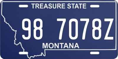 MT license plate 987078Z