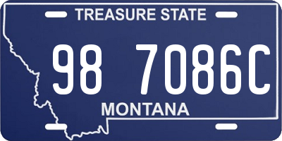 MT license plate 987086C