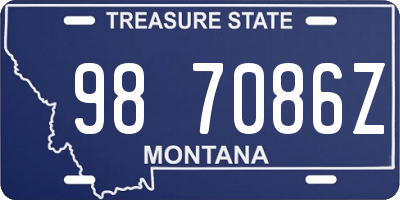 MT license plate 987086Z