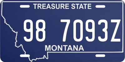MT license plate 987093Z
