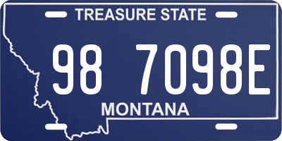 MT license plate 987098E