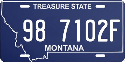 MT license plate 987102F