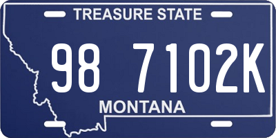 MT license plate 987102K